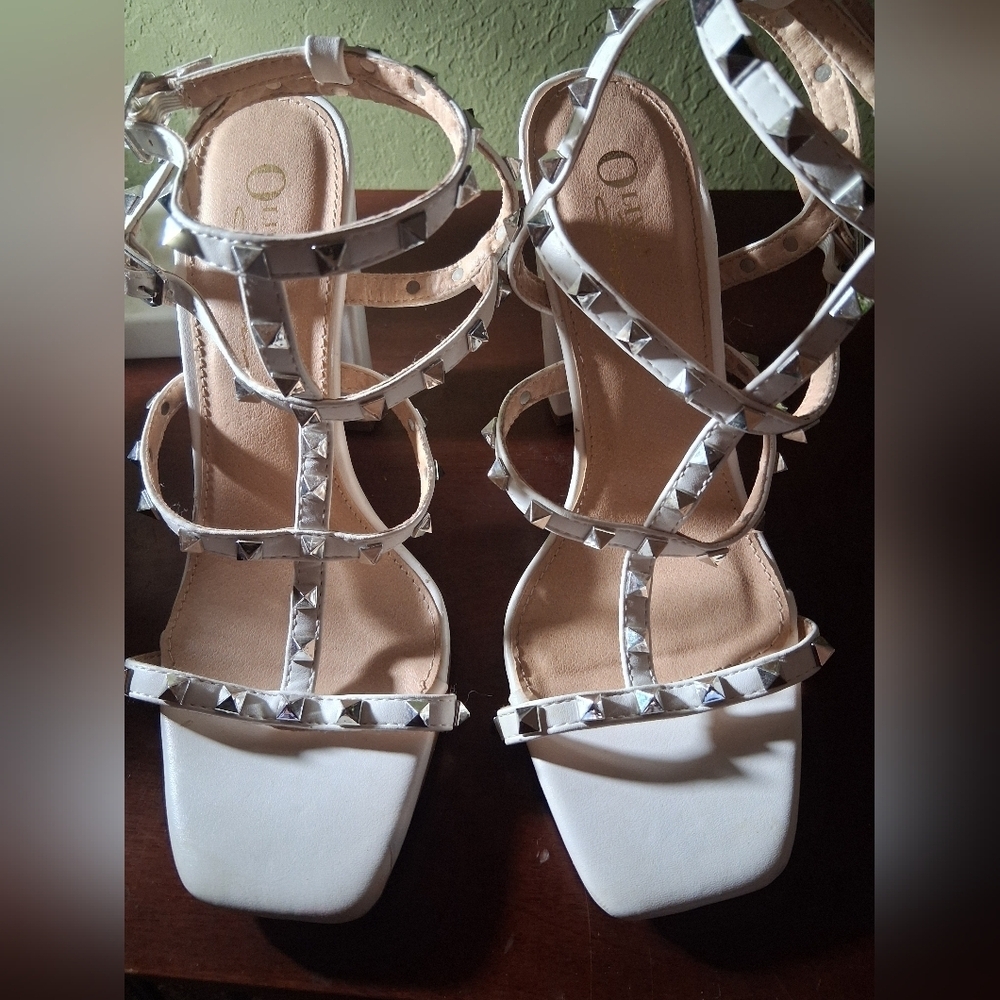 Olivia Studded Ankle Strap Sandals - Picture 3 of 12